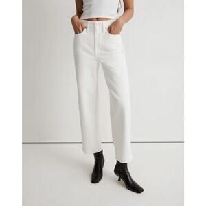 Madewell The Perfect Vintage Jeans High Rise Wide-Leg Crop Tile White NWOT 27